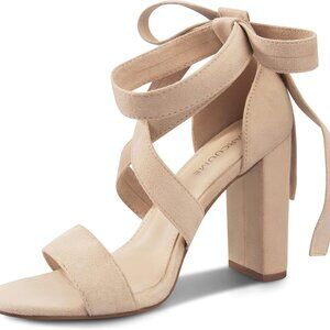 Women Chunky Heels Sandals Suede Lace Up Block Heel 4 inch Casual
